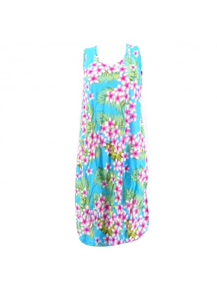 Robe tunique turquoise grande taille frangipane forest