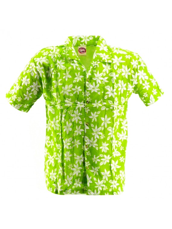 Chemise Hawaïenne Garçon petite tiaré vert