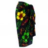paréo noir et vert hibiscus et margouillat