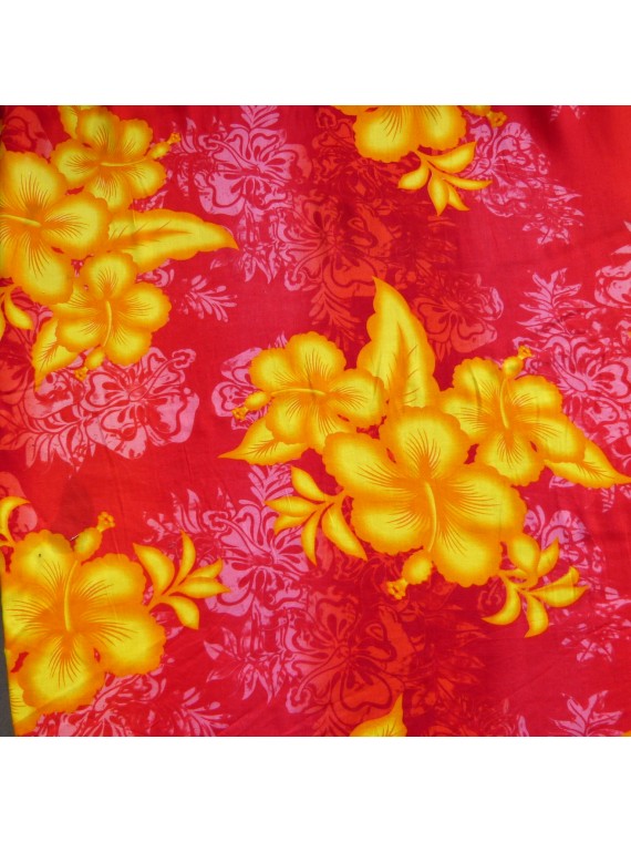 Tissu rouge Hibiscus maleana