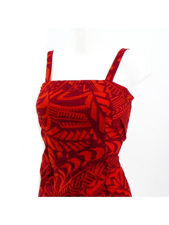 Robe "Sundress " marron orange tatouage rahi