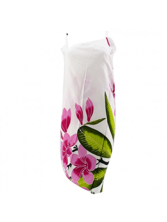 Robe paréo blanc frangipane sur branche