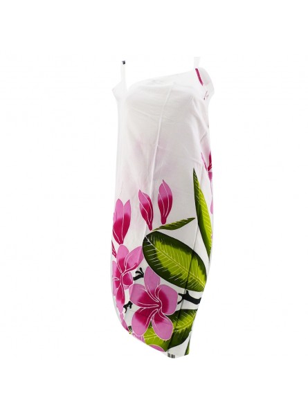 Robe paréo blanc frangipane sur branche