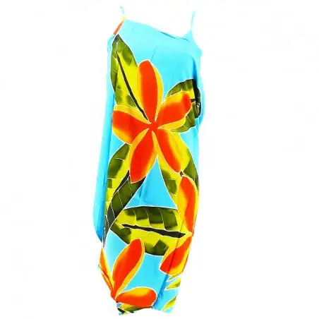 Robe paréo turquoise 5 frangipanes