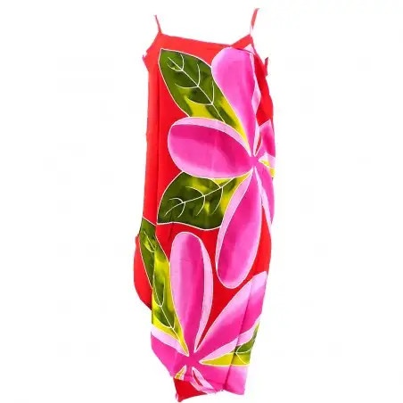 Robe paréo rouge 5 frangipanes