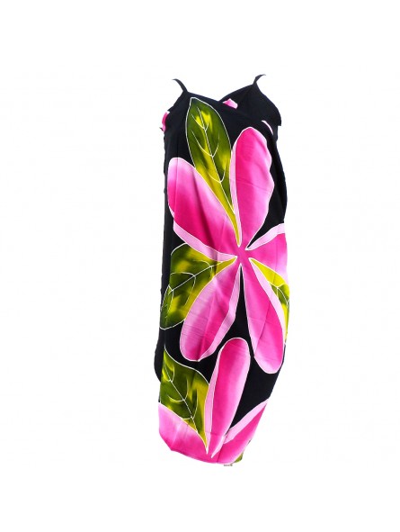 Robe paréo noir 5 frangipanes