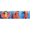 Robe paréo rouge frangipanes sur branche