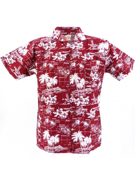 Chemise hawaïenne rouge...