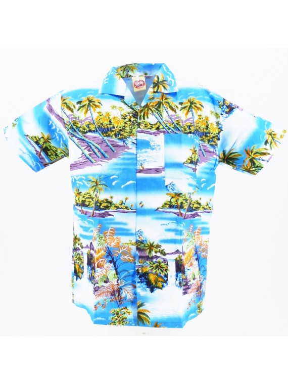 Chemise hawaïenne turquoise Robinson
