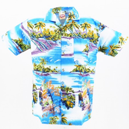 Chemise hawaïenne turquoise Robinson