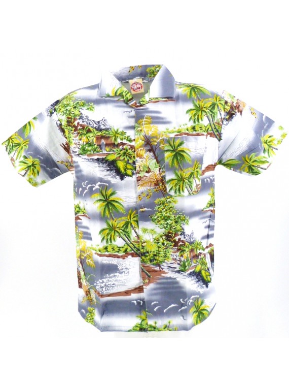 Chemise hawaïenne grise Robinson