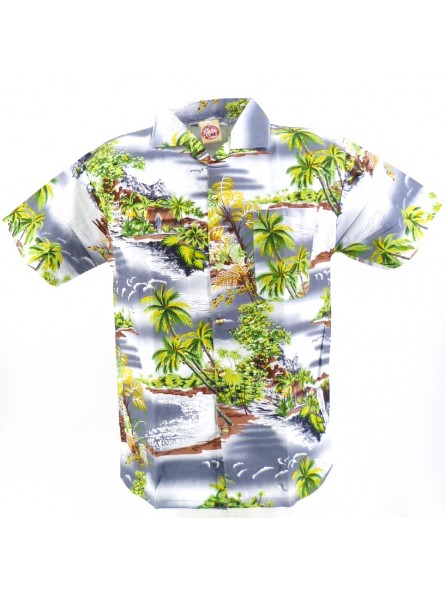 Chemise hawaïenne grise Robinson