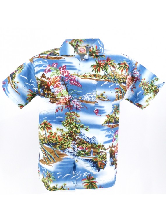 Chemise hawaïenne bleu Robinson