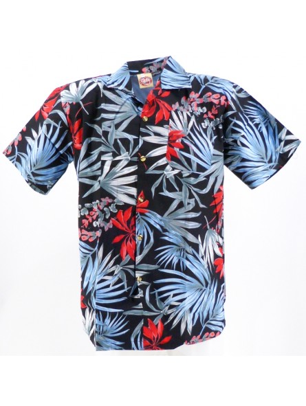 Chemise hawaïenne Apetaï colore noir