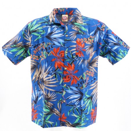 Chemise hawaïenne Apetaï colore bleu gris