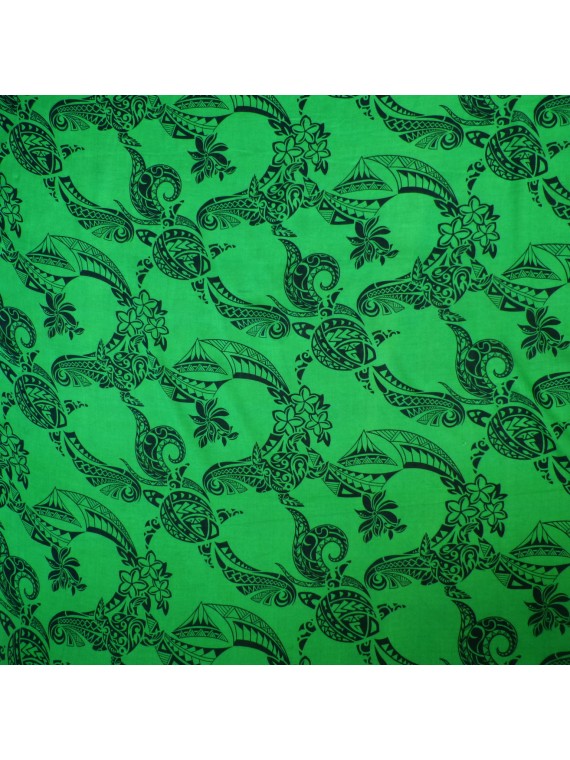 Tissu vert Tattoo wave  100% viscose