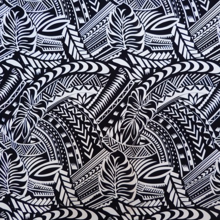 tissu noir et blanc Tatouage Polynésien