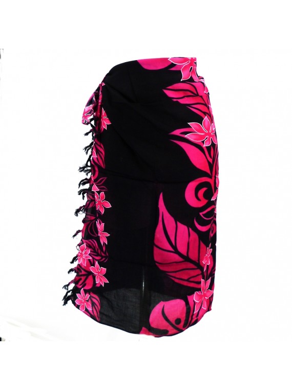Paréo noir et rose vaïrao