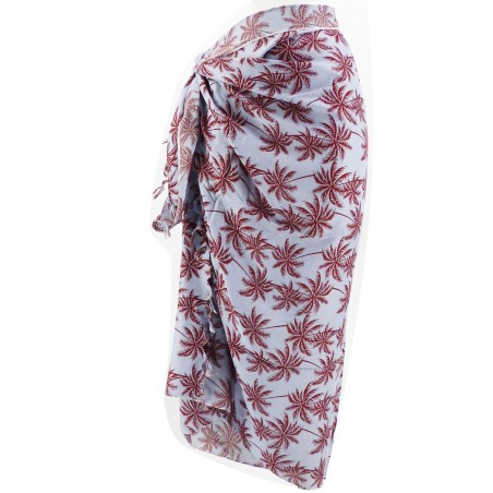 Paréo gris imprimé petit palmier