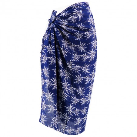 Paréo bleu marine palmeraie