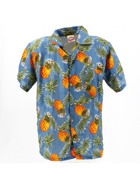 Chemise Hawaïenne Grise motifs Ananas