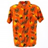Chemise Hawaïenne couleur orange motifs Ananas