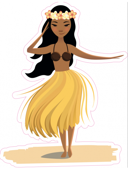 Autocollant Vahiné danse - jaune