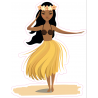 Autocollant Vahiné danse - jaune