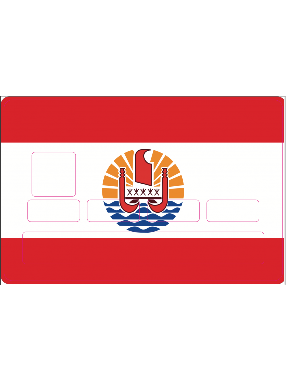 Autocollant pour Carte Bleu Drapeau Tahitien