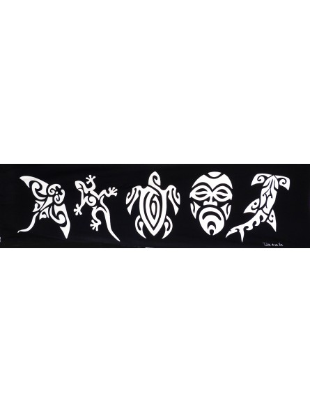 Mini paréo Noir Tatouages
