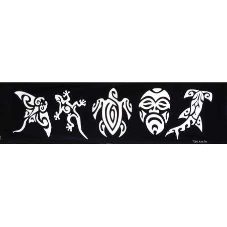 Mini paréo Noir Tatouages