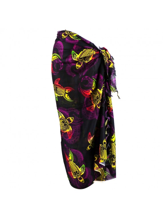 Paréo violet tortue tatouage