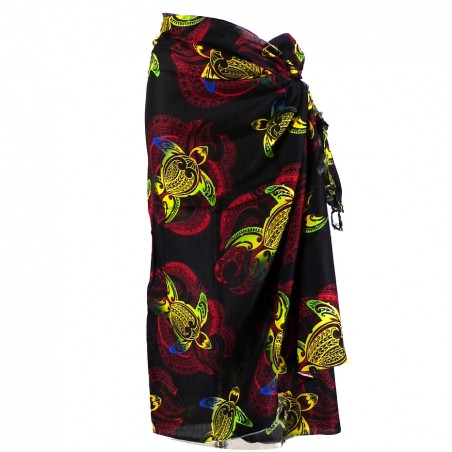 Paréo rouge tortue tatouage