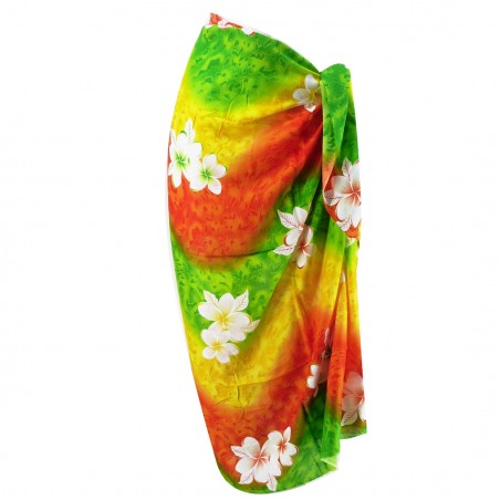 Paréo vert et orange arc en ciel Tipanié