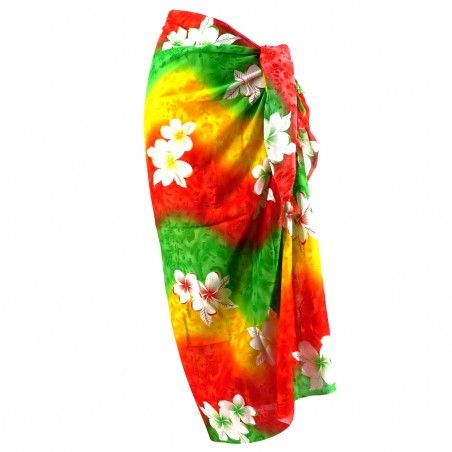 Paréo rouge et vert arc en ciel Tipanié