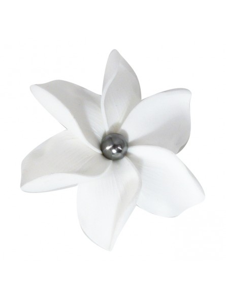 BARRETTE FLEURS DE TIARÉ MAEVA AVEC PERLE