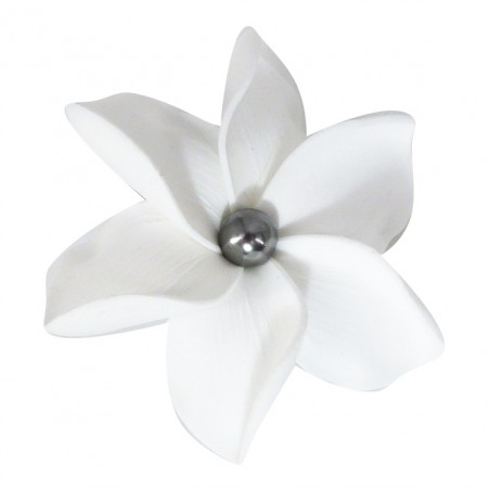BARRETTE FLEURS DE TIARÉ MAEVA AVEC PERLE