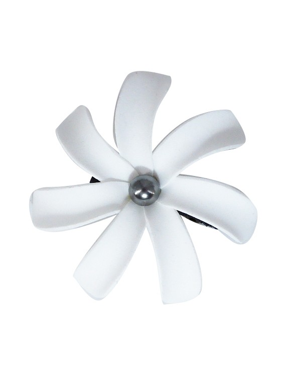 BARRETTE FLEURS DE TIARÉ AVEC PERLE