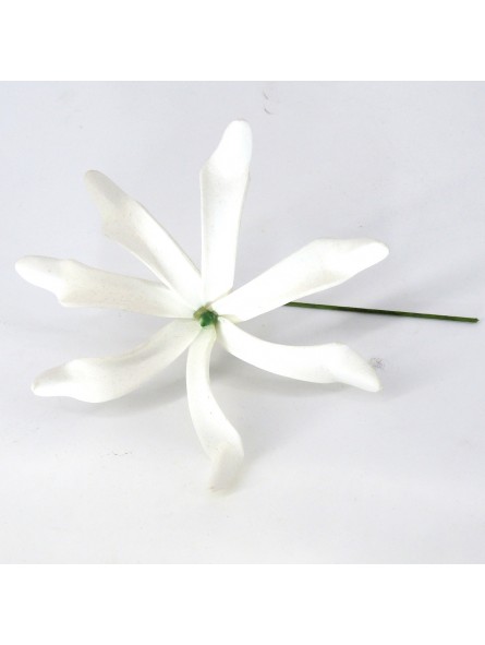 FLEUR DE TIARÉ 12 cm SUR TIGE METAL