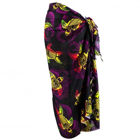 Paréo enfant violet tortue tatouage