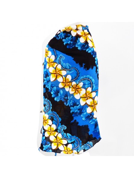 Paréo turquoise frise tipanié fond noir