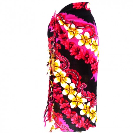 Paréo rose frise tipanié fond noir