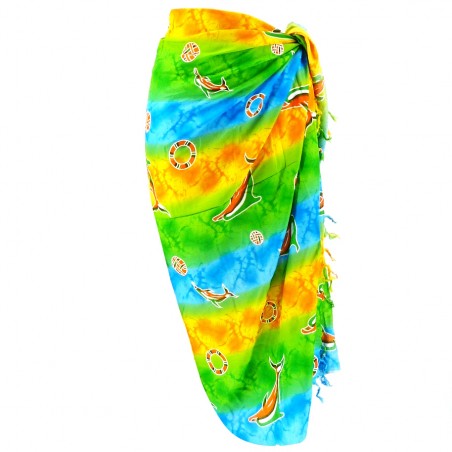 paréo rose dauphin et tortue