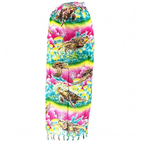 Paréo rose et vert Paysage de tortue