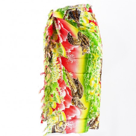 Paréo rouge et vert Paysage de tortue