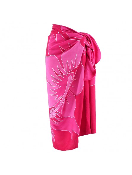 Paréo hibiscus rose foncé