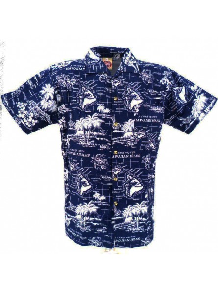 Chemise hawaïenne bleu marine Hawaiian