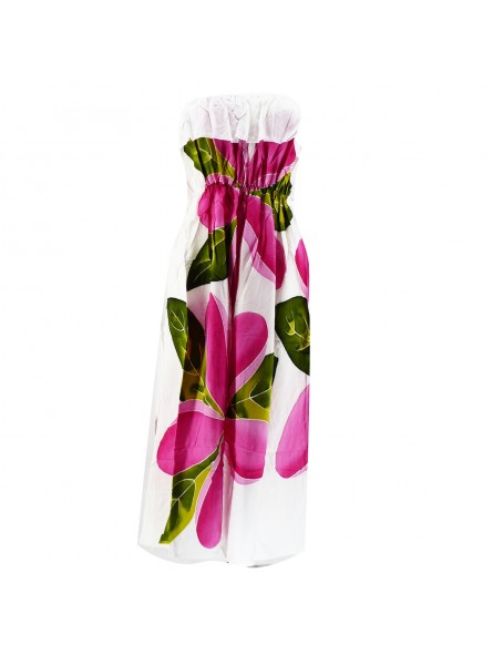 Robe blanche  volant poitrine 5 frangipanes