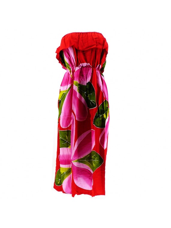 Robe rouge volant poitrine 5 frangipanes