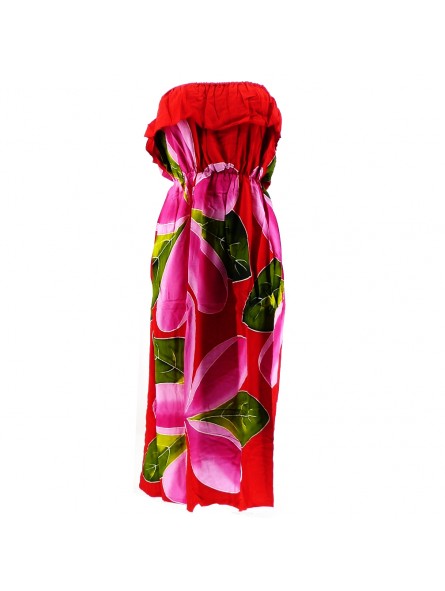 Robe rouge volant poitrine 5 frangipanes